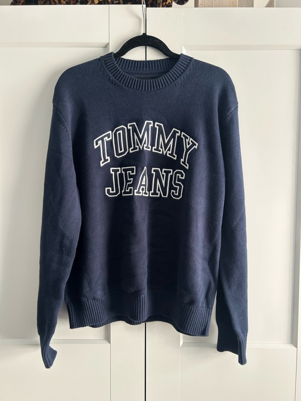 Tommy Hilfiger Navy Blue Crewneck with Flag Logo